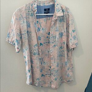 Claiborne Pink and Blue Casual Button Down Shirt